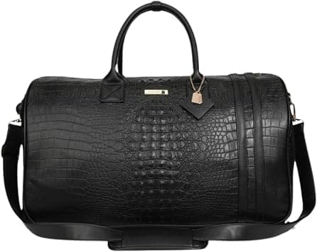 Tote&Carry Apollo 2 Large Rolling Duffle Bag with Wheels, Carry-On Roll Duffel for Travel, Gym, Sports, Daily, Weekend & All-Purpose Use for Men & Women, Black, Large, Crocodile Skin Pattern on Amazon.ae - Price Tracker