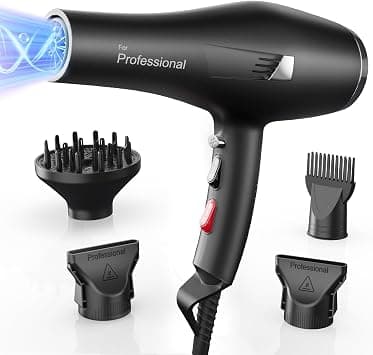 Faszin Ionic Hair Dryer, Salon Professional Blow Dryer 2400W AC Motor Fast Drying with 2 Speed, 3 Heat Setting, Cool Button, with Diffuser, Nozzle, Concentrator Comb for Curly and Straight Hair - متتبع أسعار Amazon.sa