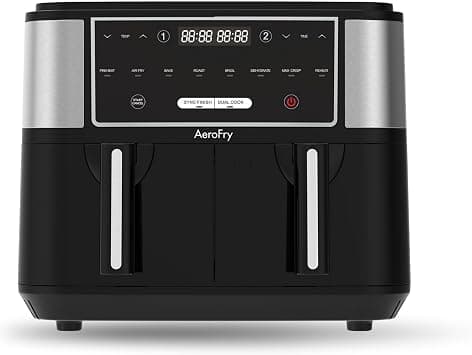 9L Dual-Zone Digital Air Fryer, 2×4.5L Drawers, Sync & Match Cook, 8 Presets, Touchscreen, Non-Stick Baskets, Oil-free, healthy cooking, 2400 W, 2 Years Warranty on Amazon - Best Deal Finder