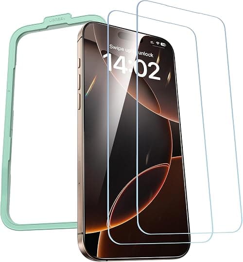 UGREEN iPhone 16 Pro Max Screen Protector 6.9'' 9H+ Unbreakable Protection HD Ultra Clear Military-Grade Tempered Glass Screen Protector, Easy to Install, Anti Fingerprint, Fit for Most Cases على Amazon.ae - متتبع الأسعار