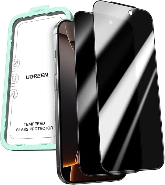 UGREEN 2 Pack for iPhone 17 Pro Max Screen Protector Privacy 6.9'' 100% Privacy Protection 1:1 Full Coverage Military Grade 9H Tempered Glass Anti-Spy Screen Protector Easy to Install on Amazon.ae - Price Tracker