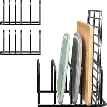 Pack of 2 Chopping Board Holder, Pot Lid Holder with 5 Slots, Chopping Board Holder, Kitchen Organiser, for Cutting Boards, Baking Trays, Trays on Amazon.ae - Price Tracker