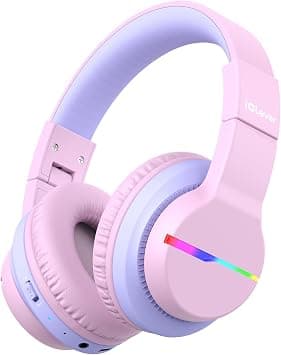 iClever Bluetooth Kids Headphones, BTH12 Colorful LED Lights Kids Wireless Headphones Over Ear with 74/85/94dB Volume Limited, 85H Playtime, Bluetooth 5.2, Built-in Mic for School/Tablet/PC on Amazon.ae - Price Tracker