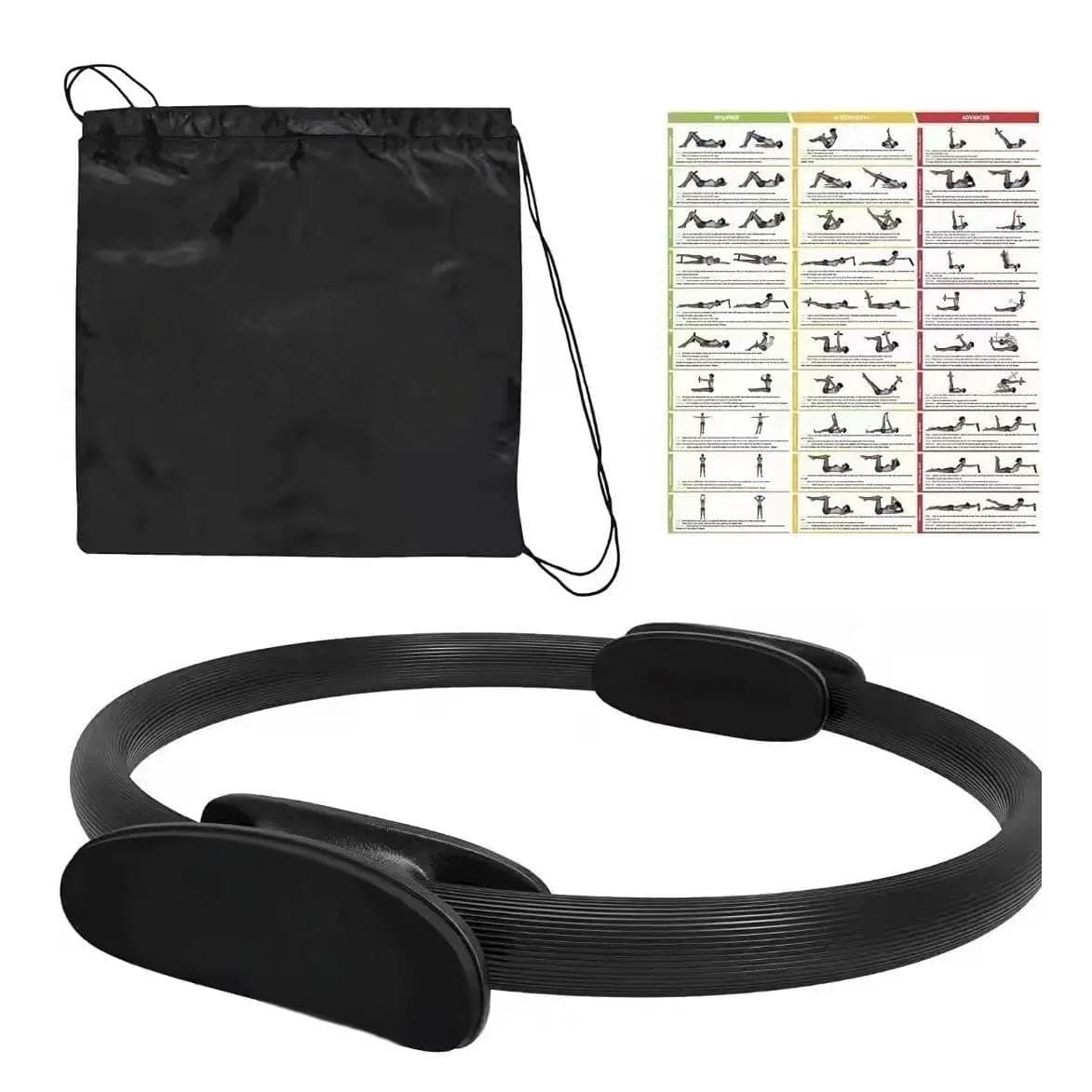 ZAESH Pilates Ring 15" Fitness Circle With Carry Bag - Lightweight & Durable Foam Padded Handles | Flexible Resistance Exercise Equipment for Toning Arms, Thighs/Legs & Core, Black on Amazon.ae - Price Tracker