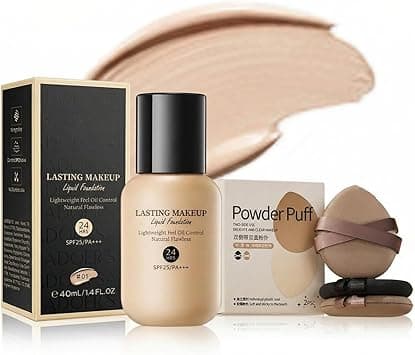 Long-Lasting Matte Foundation with Dual-Ribbon Powder Puff, 30 HR Long Lasting yet Lightweight, Transfer proof with Oil Control, Flawless Fair Ivory Base, Smooth & Shine-Free Complexion, 40ml on Amazon.ae - Price Tracker