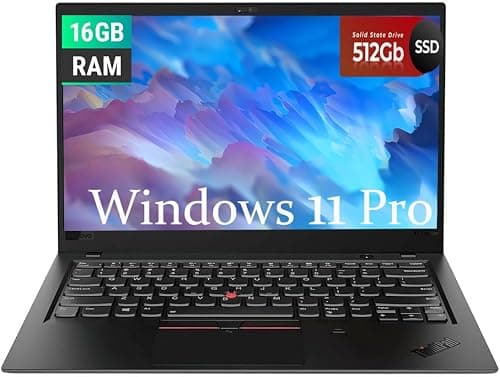 Lenovo Thinkpad X1 Carbon 6th Laptop Businees, 14" FHD (1920 x 1080), Intel Core i7-8650U 1.9GHz, 512GB SSD, 16GB RAM, Webcam, US QWERTY Keyboard, Windows 11 Pro (Renewed) on Amazon.sa - Price Tracker
