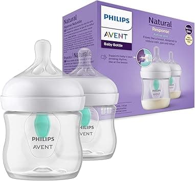 Philips Avent Natural Response Baby Bottle - 2X 125ml Baby Milk Bottle with AirFree Vent, BPA Free for Newborn Babies Aged 0 Months+ (Model SCY670/02) - Amazon.ae Price Tracker