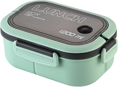 Lunch Box Bento Lunch Boxes For Adults,Kids Lunch Box With,Spoon And Fork,Double-Layer Design,Leak-Proof And Microwave Safe,Suitable For Schools,Offices,And Picnics (1200ML,Green) on Amazon.ae - Price Tracker