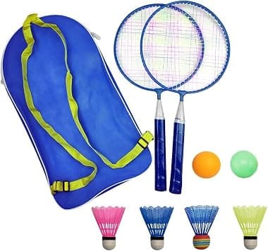 Badminton Racket for Children 1 Pair, Nylon Alloy Durable Badminton Racquet Set for Kids Indoor/Outdoor Sport GameIncluding 4 badminton and 2 table tennis على Amazon.ae - متتبع الأسعار