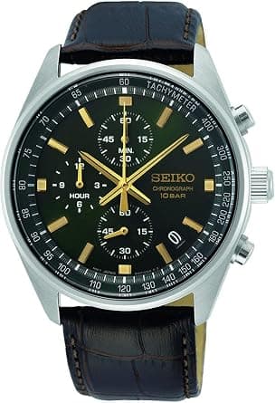 Seiko Herren-Uhr Quarz Edelstahl mit Lederband on Amazon - Best Deal Finder