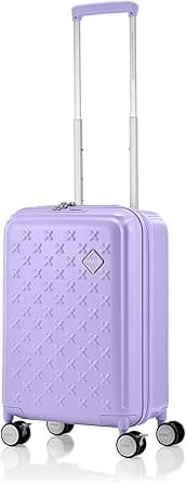 American Tourister Sparky Suitcase, Cabin Size 55 cm / 20 inch, 4 Spinner Wheels, Hard Top, Polycarbonate, Lilac|Lightweight|TSA 008|DuoSaf™ Security Zipper - 3 Years International Warranty on Amazon.ae - Price Tracker