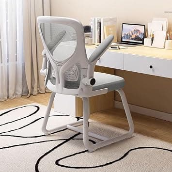 SLEEPHEAD® Home Office Desk Chair, Ergonomic Mid-Back Mesh Office Chair, Comfortable Lumbar Support, Comfy Flip-up Arms for Home, Bedroom, Study, Student (white) on Amazon.ae - Price Tracker