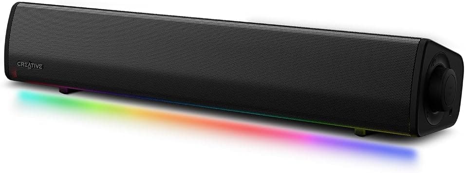 Creative Sound Blaster GS3 Compact Gaming Soundbar with RGB and SuperWide Technology, USB Powered, Bluetooth 5.4, Headphone Output, for PC and Mac on Amazon.ae - Price Tracker