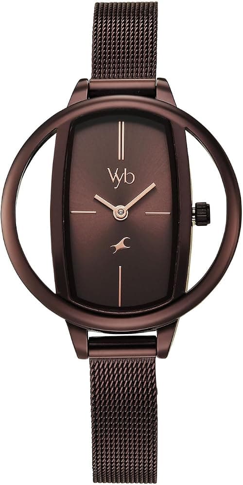 Fastrack Vyb Charmer Quartz Analog Chocolate Brown Dial Chocolate Brown Stainless Steel Strap Watch For Women - FV60037QM01W on Amazon.ae - Price Tracker