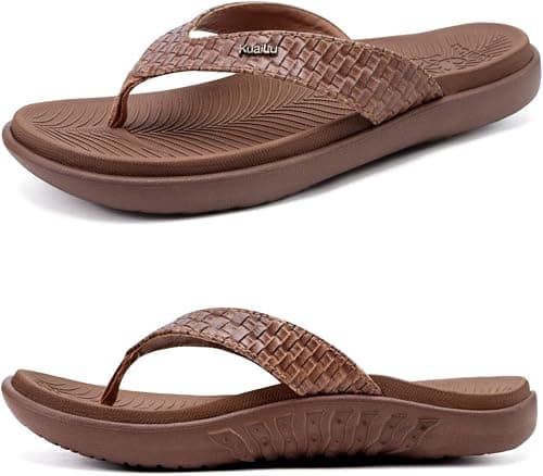 KuaiLu Womens Flip Flops Ladies Yoga Mat Comfortable Walking Thong Sandals With Plantar Fasciitis Arch Support Slip On Indoor Outdoor on Amazon.ae - Price Tracker