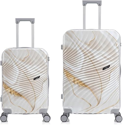 Luggage Bag, Hard Shell & Lightweight, Durable with 8 Spinner Wheels, Travel Check In Suitcase, Unbreakable & Elegant Design (Beige, 22 & 28 Inch) on Amazon - Best Deal Finder