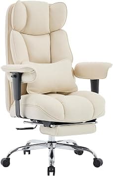 Efomao Big & Tall Office Chair with Footrest, Heavy-Duty High-Back Executive Mesh Desk Chair with Lumbar Support, Beige Computer Chair for Home Office on Amazon.ae - Price Tracker