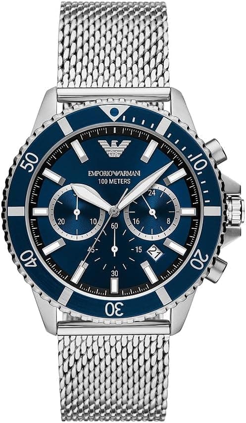 Emporio Armani Watch for Men, Quartz Chronograph Movement and 43.5mm Case Size with Stainless Steel or Synthetic Strap on Amazon.ae - Price Tracker