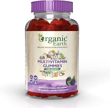 Organic Earth Mutivitamin Adult Gummies | Natural Berry Flavour | Supports Overall Wellbeing | Gluten Free | Vegan | 60 Gummies على Amazon.ae - متتبع الأسعار