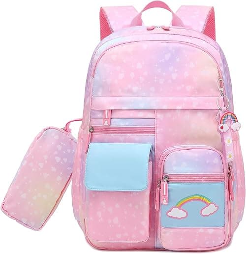 School Backpack for Girls Rainbow Backpack Kids Cute Bookbag Kids Backpack Laptop Travel Bag on Amazon.ae - Price Tracker
