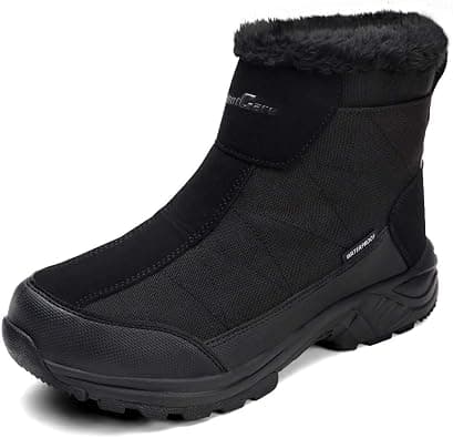 SILENTCARE Men's Warm Snow Boots, Fur Lined Waterproof Winter Shoes, Anti-Slip Lightweight Ankle Boot on Amazon.ae - Price Tracker