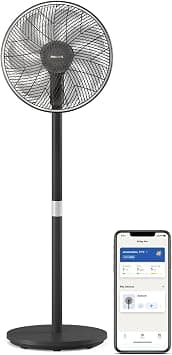 Philips 3000 Series Pedestal Fan, Powerful and Ultra-Quiet, SilentWings Technology, 19 dB. Table/Stand Fan, Tilt and Rotary, App Control, Black (CX3550/01) on Amazon.ae - Price Tracker