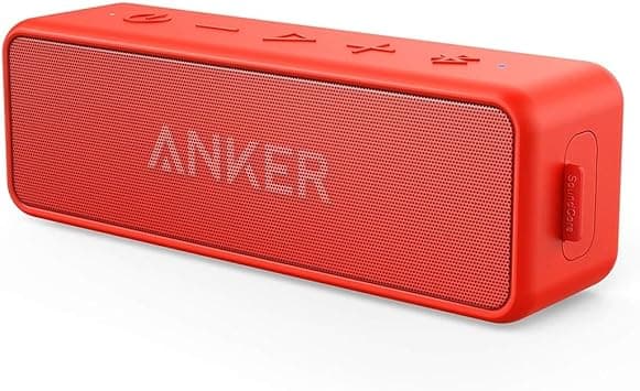 Anker SoundCore 2 Portable Bluetooth Speaker with Better Bass, 24-Hour Playtime, 66ft Bluetooth Range, IPX5 Water Resistance & Built-in Mic, Dual-Driver Wireless Speaker (Red) on Amazon.ae - Price Tracker