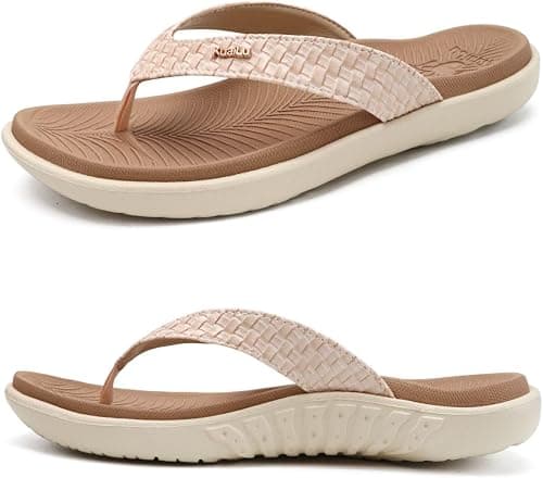 KuaiLu Womens Flip Flops Ladies Yoga Mat Comfortable Walking Thong Sandals With Plantar Fasciitis Arch Support Slip On Indoor Outdoor على Amazon.ae - متتبع الأسعار