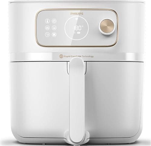 Versuni Philips Airfryer Combi 7000-Serie XXL - 8.3L (2kg), 22-in-1 Airfryer, WiFi connection, 99% less added Fat** with Rapid CombiAir, HomeID App, White (HD9876/20) on Amazon - Best Deal Finder
