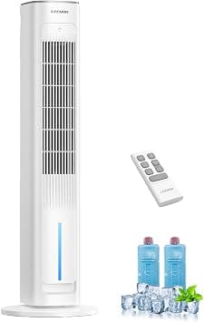 LEENON 3in1 Evaporative Air Cooler, 38" Tower Fan with Remote, As Low As 35dB Quiet Portable Cooling Fan for Bedroom, 3 Speeds & 3 Modes, 12H Timer, Auto Oscillating Air Cooler for Home & Office on Amazon.ae - Price Tracker
