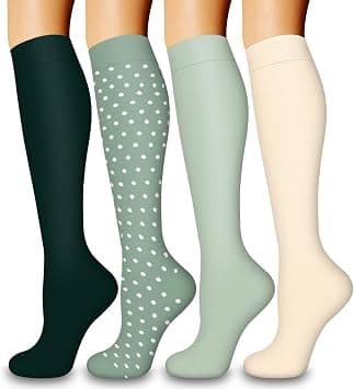 4 Pack Compression Socks for Women and Men -Best Support for Medical,Running,Nursing,Athletic - متتبع أسعار Amazon.sa