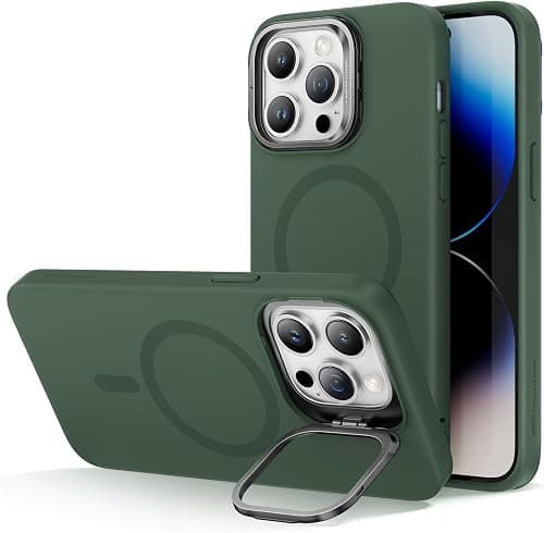 iPhone 14 Pro Max Case, ESR Silicone MagSafe Case with Kickstand, Military Grade Protection, Built-in Camera Stand, Magnetic Case for iPhone 14 Pro max, Cloud Series-Green on Amazon.ae - Price Tracker