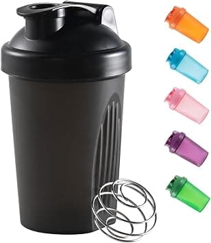 DDSHUN Shaker Bottle For Protein Powder Mixed Plastic Workout Water Bottle 400 ml with Mixball Non-Leak Cap Shaker Cups for Fitness Sports Gym Supplement Drinks Bottles (Black) on Amazon.ae - Price Tracker