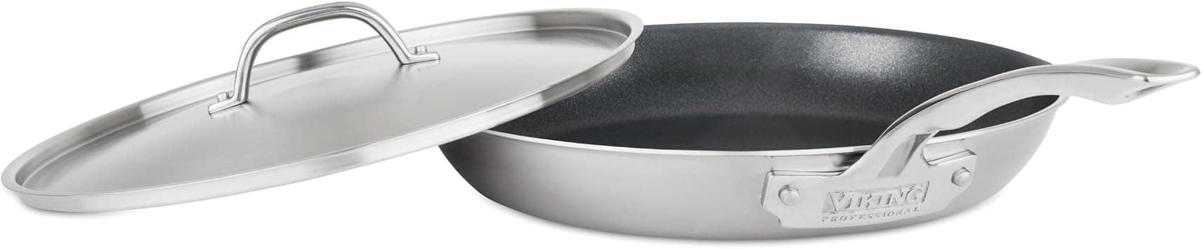 Viking Culinary 12" Non-Stick Fry Pan with Lid Professional 5-Ply, 12 Inch, Silver on Amazon.ae - Price Tracker