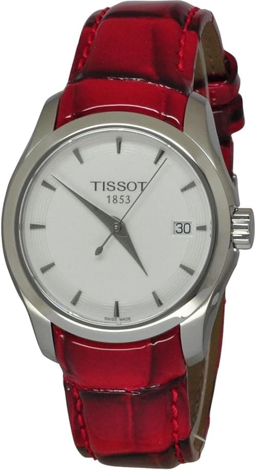 Tissot Couturier White Dial Red Leather Strap Ladies Watch T035.210.16.011.01 on Amazon.ae - Price Tracker