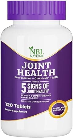 NBL Natural Advanced Glucosamine Chondroitin MSM Joint Support Supplement, Supports Mobility Comfort Strength Flexibility & Bone - 120 Tablets on Amazon.ae - Price Tracker