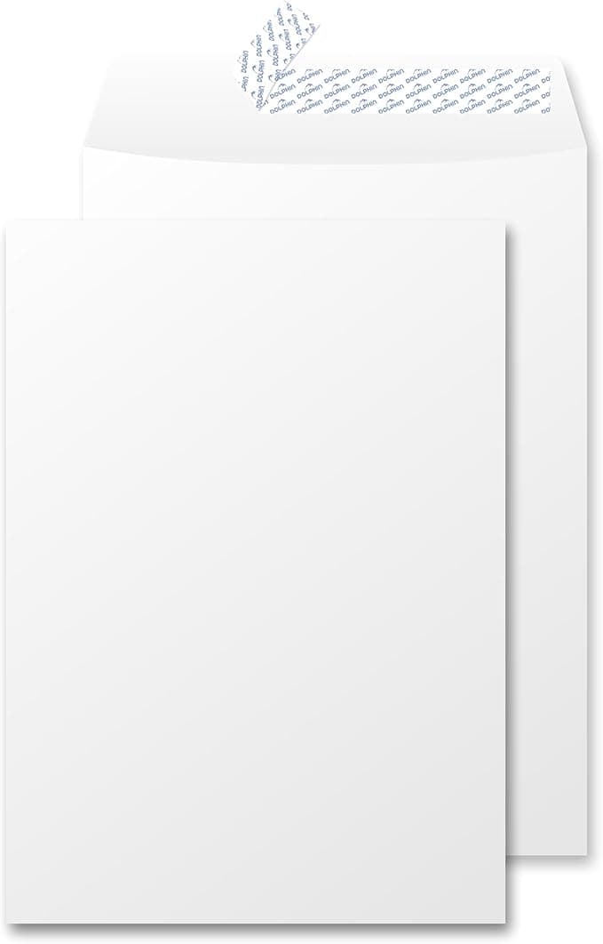Dolphin A4 Self-Sealing Mailing Envelopes – 100 GSM, 50-Pieces, White, Secure & Durable for Office, Home & E-commerce, 324 x 229 mm (32.4 x 22.9 cm), Made in Malaysia on Amazon.ae - Price Tracker