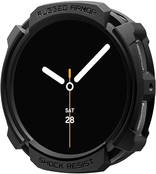 Spigen Rugged Armor for Samsung Galaxy Watch 8 44mm Case Durable TPU Cover (2025) - Matte Black on Amazon - Best Deal Finder