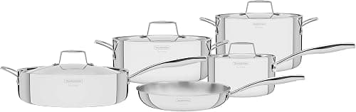 Tramontina Grano stainless steel cookware set with tri-ply body, 9 pc set على Amazon.ae - متتبع الأسعار