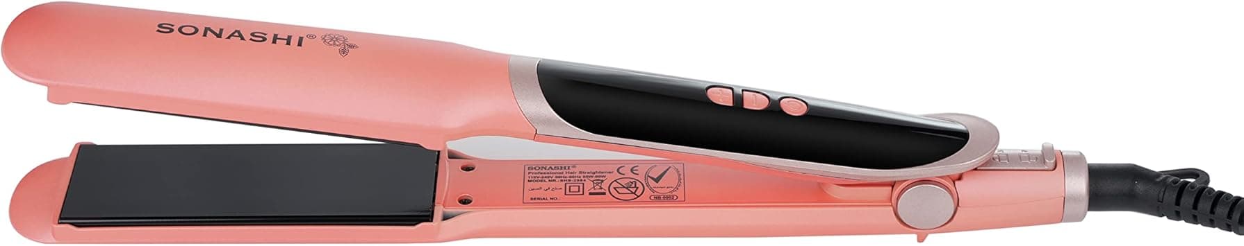 Sonashi Professional Hair Straightener with Ceramic Plates, Digital Display with Temperature Up to 220°C, Versatile Straightening with PTC Heating, Quick heat-up in seconds, 90W SHS-2084 Pink on Amazon.ae - Price Tracker