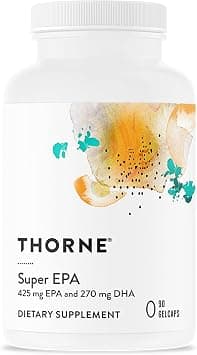 THORNE - Super EPA - Omega-3 Fish Oil Supplement with EPA & DHA from Sustainably Sourced Fish - Supports Brain, Skin, Joint & Heart Health* - Third-Party Certified - Gluten & Dairy-Free - 90 Softgels on Amazon - Best Deal Finder