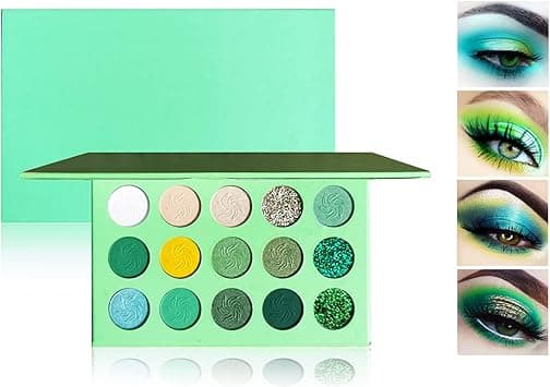 Green Eyeshadow Palette 15 color Green Eyeshadow Highly Color, Long Lasting Waterproof Matte Shimmer Yellow Eye shadow Palette Glitter Eyeshadow Pallets for Women Girls Daily Christmas Green Makeup on Amazon.ae - Price Tracker