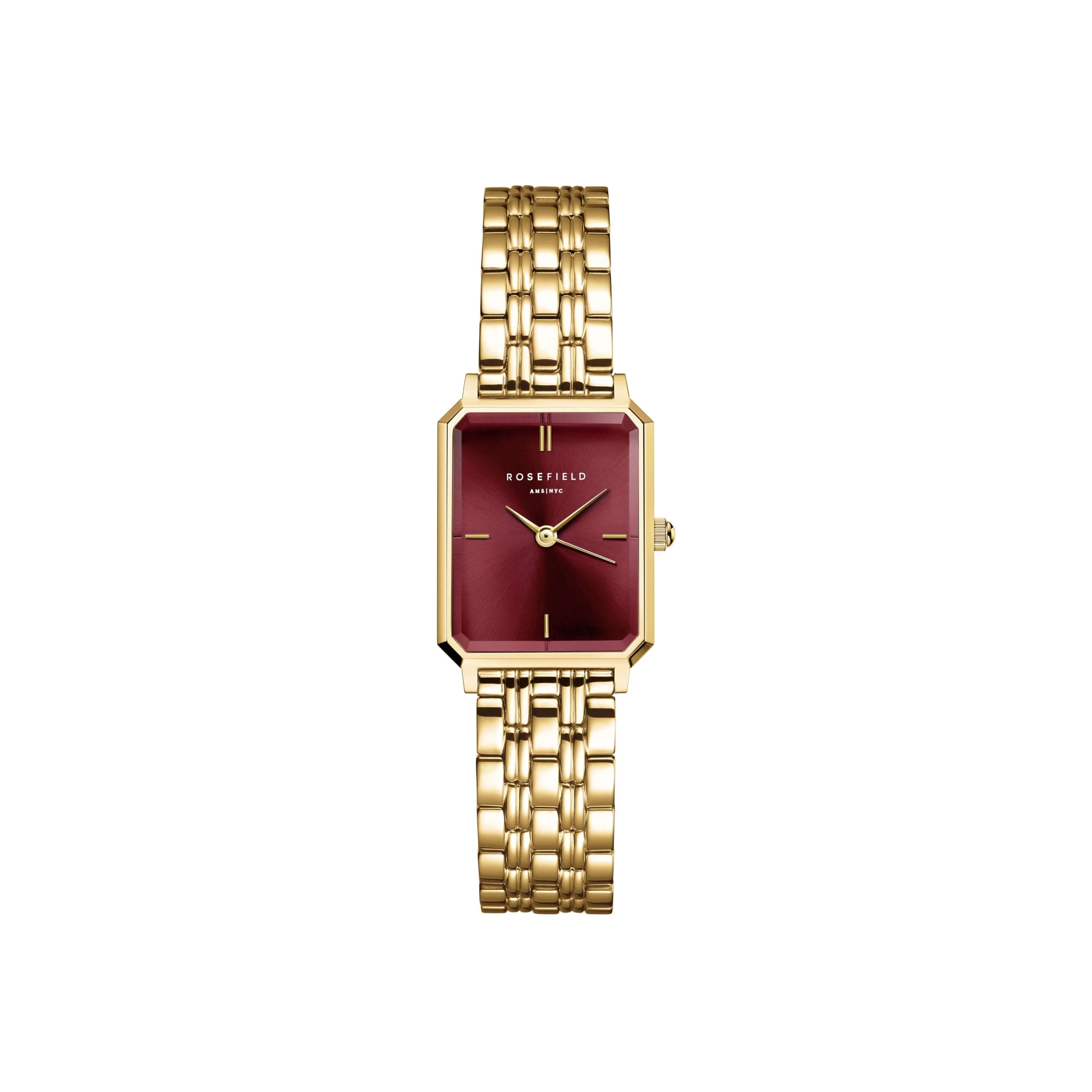 Rosefield Octagon XS Burgundy Sunray Steel Gold Women Watch, OBGSG-O83 on Amazon.ae - Price Tracker