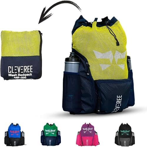 Sports Mesh Backpack for Travel, Swimming, Football, Beach. Basketball, Gym - Breathable - Waterproof pocket - Shoe Compartment Pocket على Amazon.ae - متتبع الأسعار