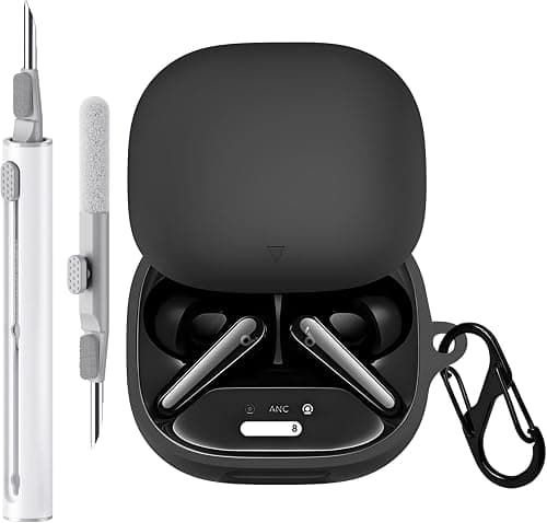 Case Cover Compatible with Soundcore Liberty 4 Pro by Anker, Soft Silicone Liberty 4 Pro Earbuds Protective Case with Cleaner Kit with Carabiner Keychain Accessories (Black) on Amazon.ae - Price Tracker