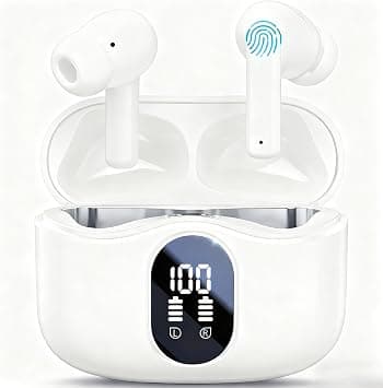 Garlo True Wireless Earbuds Bluetooth Earphones with Active Noise Cancelling in Ear Buds 4 Mic Clear Calls Headphones Wireless 40H Led Display, Multipoint Connect (White) على Amazon.ae - متتبع الأسعار