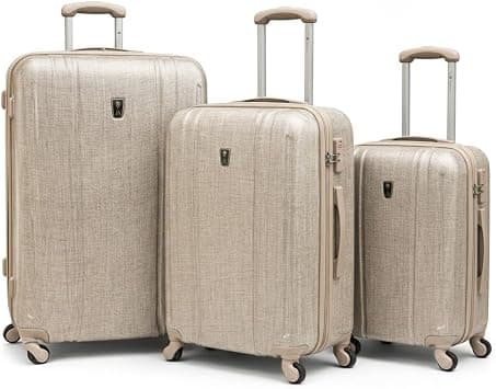 Luggage Set 3 Piece Hardside Spinner Suitcase Silver PC 20/24/28 inch 360 Spinner Wheels Lightweight Travel Checked Carry On on Amazon.ae - Price Tracker