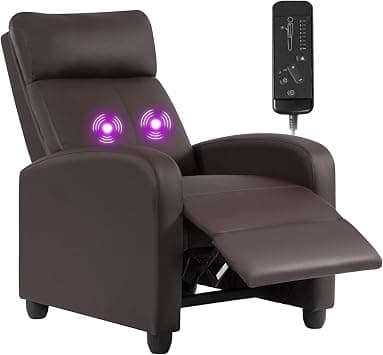 Recliner Chair for Living Room Massage Recliner Sofa Single Sofa Home Theater Seating Reading Chair Winback Modern Reclining Chair Easy Lounge with PU Leather Padded Seat Backrest on Amazon.ae - Price Tracker