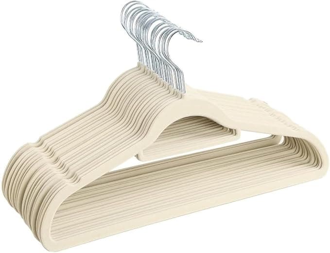 Red Dot Gift®10-Pack Beige Non-Slip Velvet Hangers 42cm With 360 Degree Rotatable Hook - Durable & Slim - Non Slip Hangers for Coat Hangers - Pant Hangers… on Amazon.ae - Price Tracker