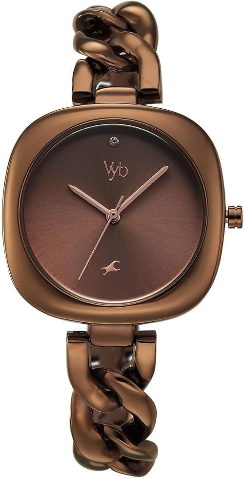Fastrack Vyb Spotlight Quartz Analog Coffee Brown Dial Coffee Brown Alloy Strap Watch For Women - FV60109QM01W on Amazon.ae - Price Tracker